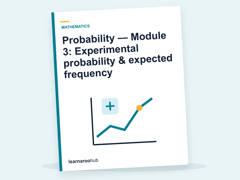 Probability — Module 3: Experimental probability & expected frequency — e-learning module cover