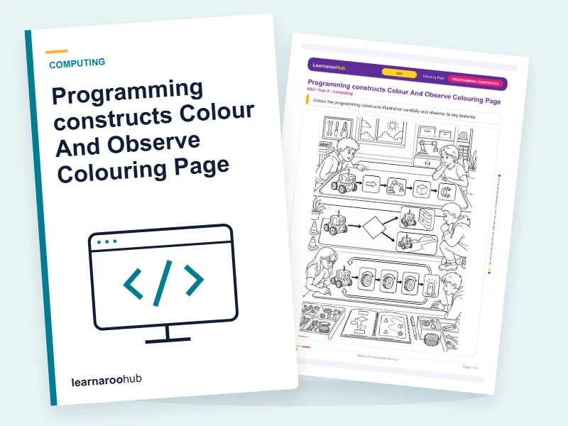 Programming constructs Colour And Observe Colouring Page — colouring sheets cover
