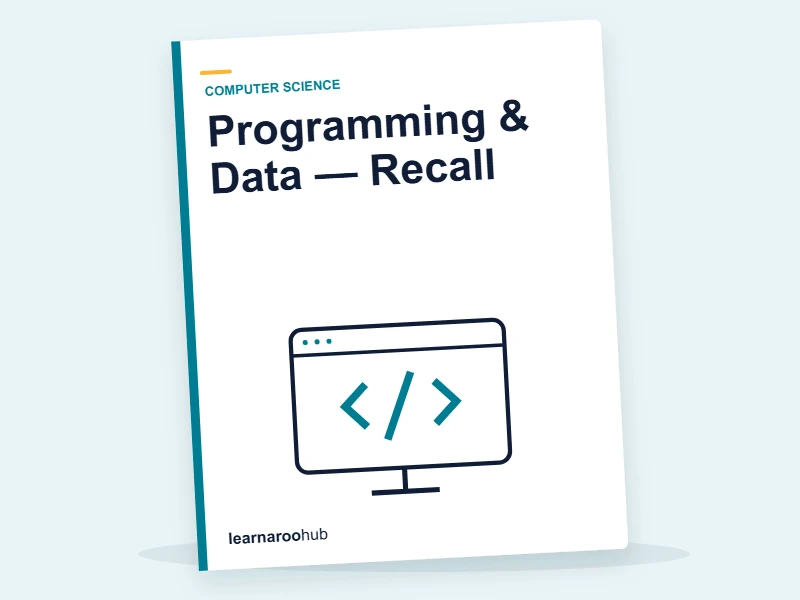 Programming & Data — Recall — quiz cover