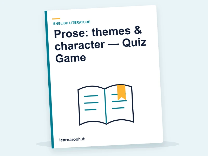 Prose: themes & character — Quiz Game — quiz cover