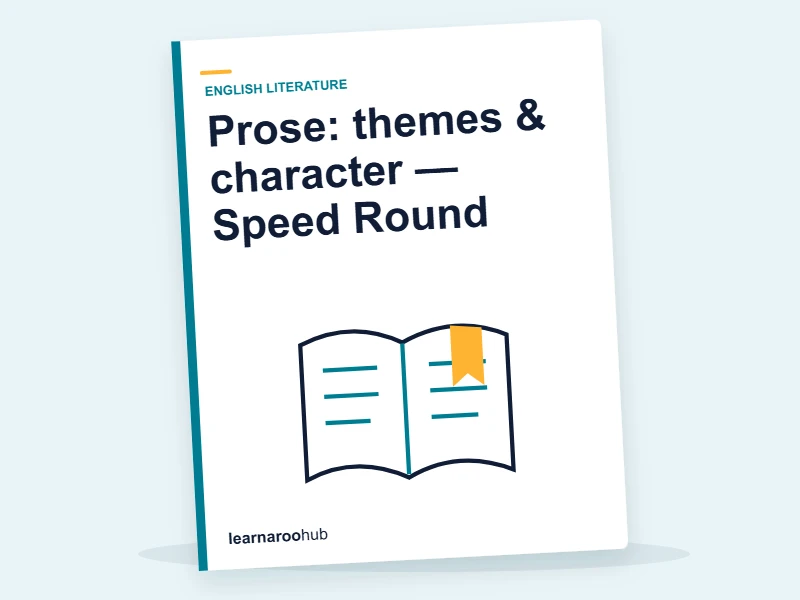 Prose: themes & character — Speed Round — quiz cover