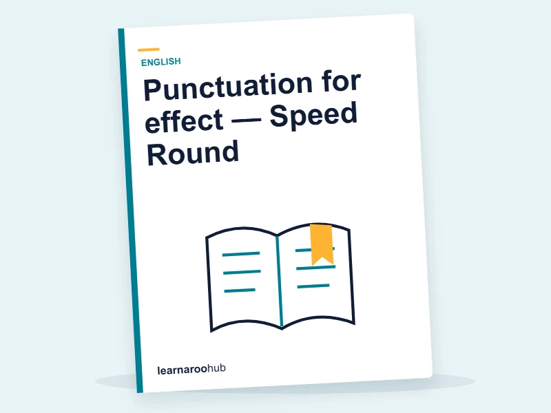 Punctuation for effect — Speed Round — quiz cover