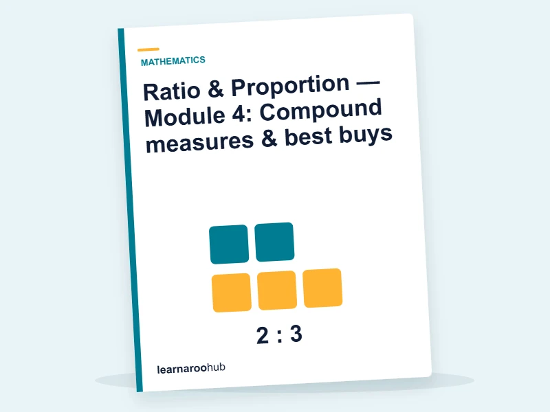 Ratio & Proportion — Module 4: Compound measures & best buys — e-learning module cover
