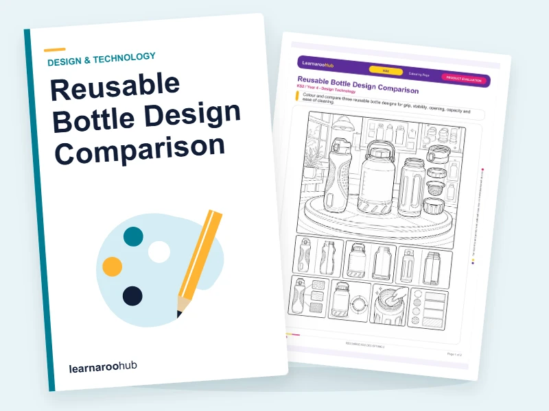 Reusable Bottle Design Comparison — colouring sheets cover