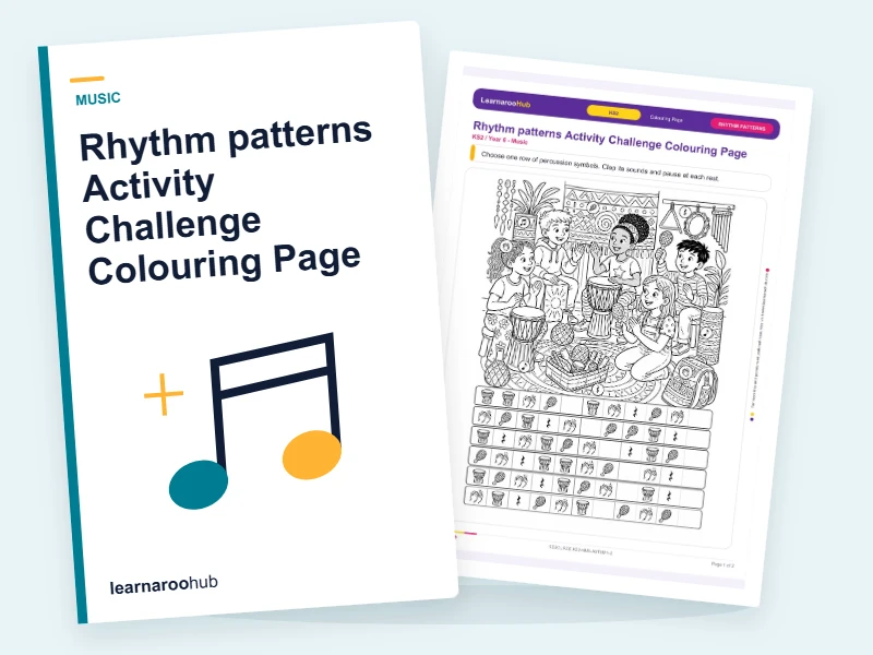 Rhythm patterns Activity Challenge Colouring Page — colouring sheets cover