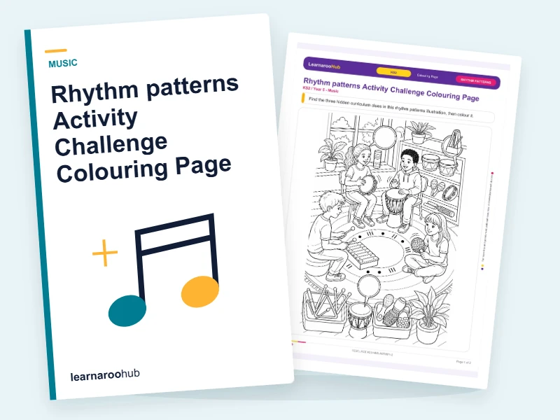 Rhythm patterns Activity Challenge Colouring Page — colouring sheets cover