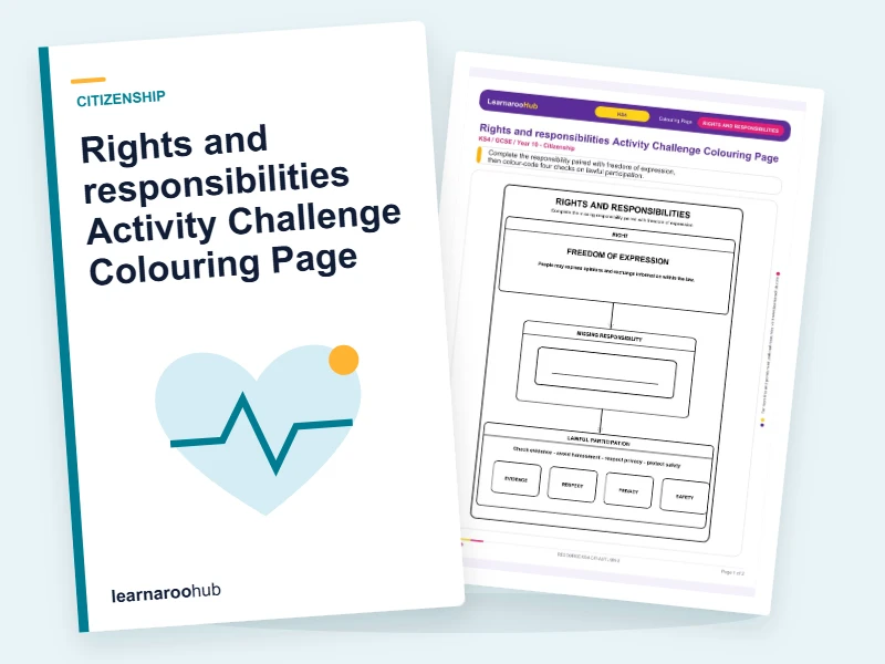Rights and responsibilities Activity Challenge Colouring Page — colouring sheets cover