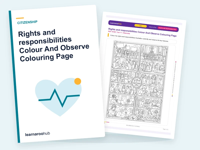 Rights and responsibilities Colour And Observe Colouring Page — colouring sheets cover