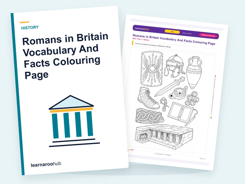 Romans in Britain Vocabulary And Facts Colouring Page — colouring sheets cover