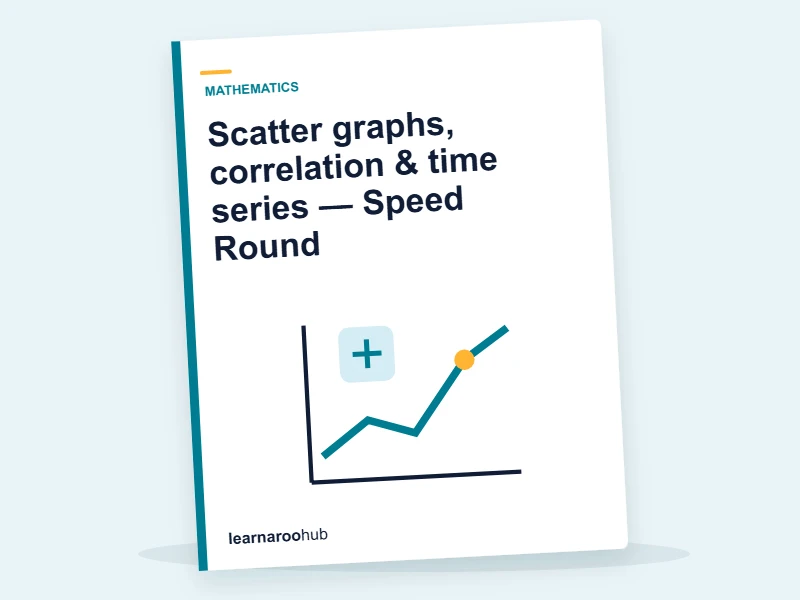 Scatter graphs, correlation & time series — Speed Round — quiz cover