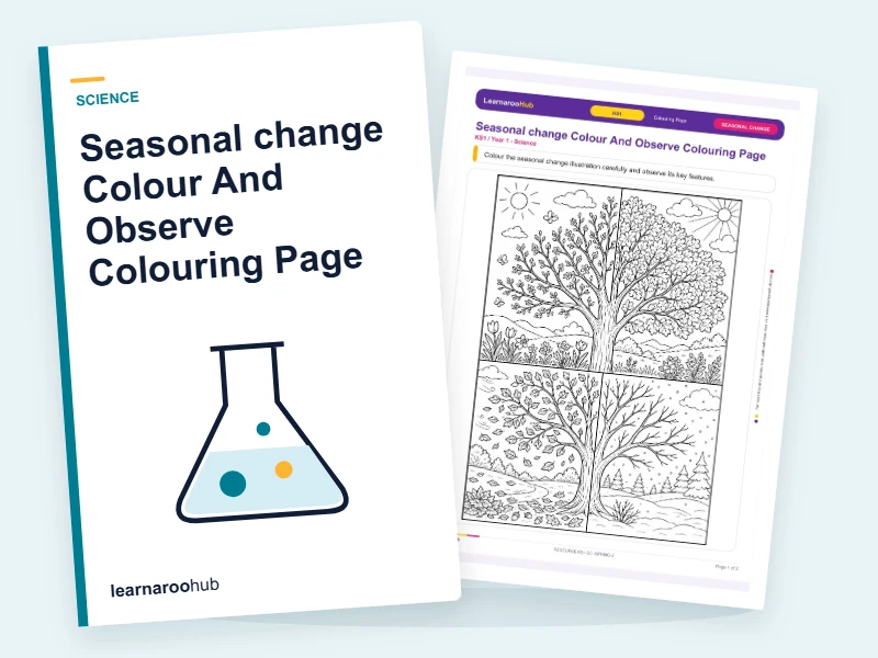 Seasonal change Colour And Observe Colouring Page — colouring sheets cover
