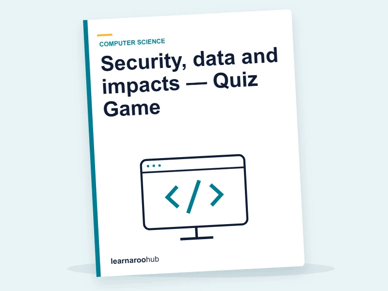 Security, data and impacts — Quiz Game — quiz cover