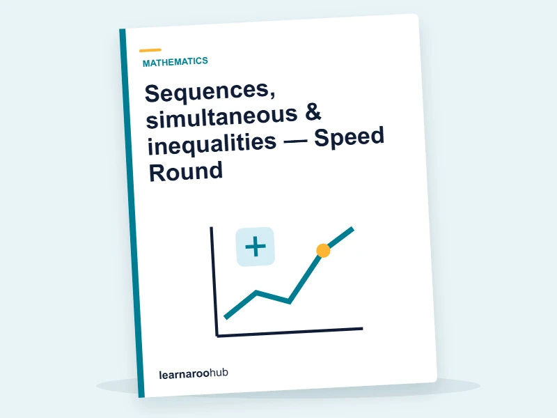 Sequences, simultaneous & inequalities — Speed Round — quiz cover
