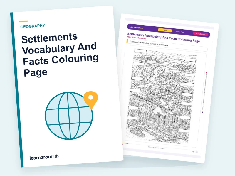 Settlements Vocabulary And Facts Colouring Page — colouring sheets cover