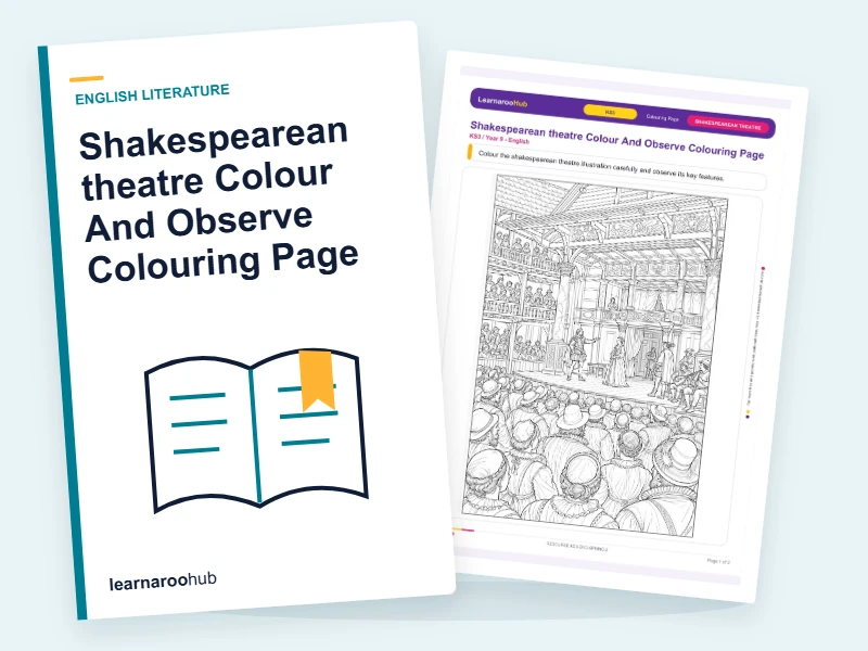 Shakespearean theatre Colour And Observe Colouring Page — colouring sheets cover