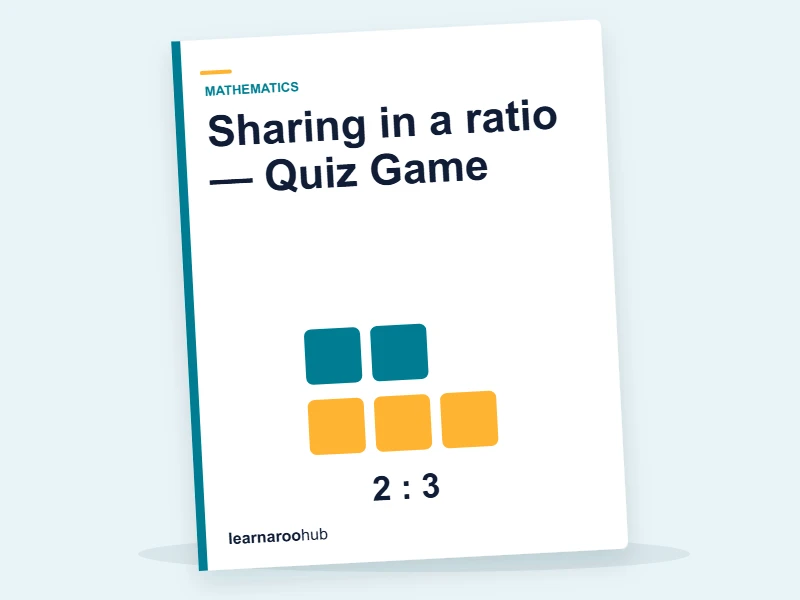 Sharing in a ratio — Quiz Game — quiz cover
