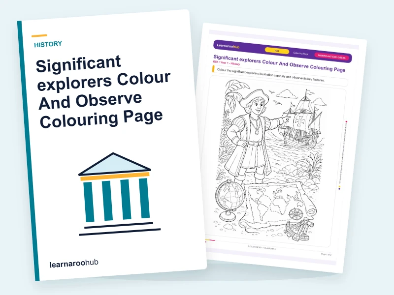 Significant explorers Colour And Observe Colouring Page — colouring sheets cover