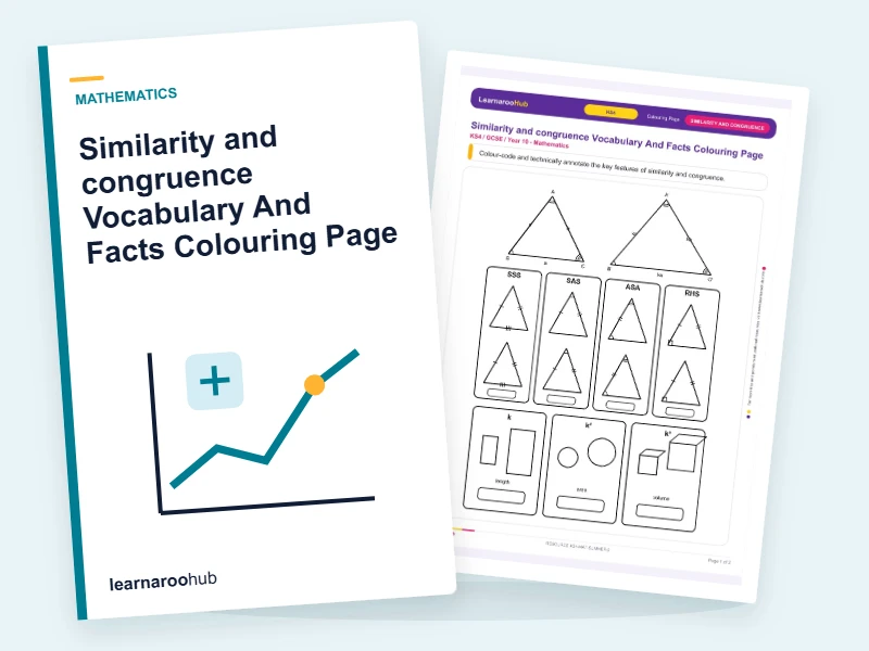 Similarity and congruence Vocabulary And Facts Colouring Page — colouring sheets cover