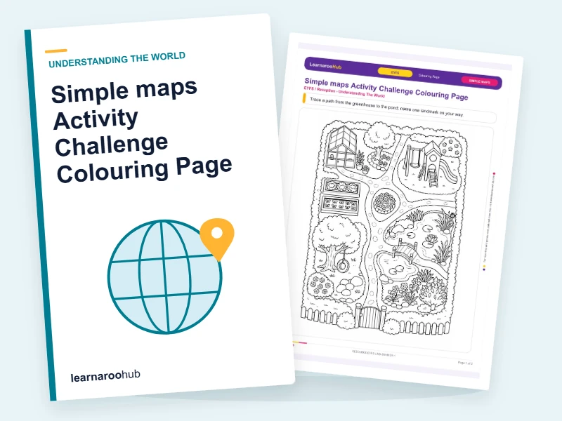 Simple maps Activity Challenge Colouring Page — colouring sheets cover