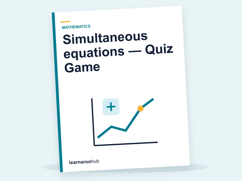Simultaneous equations — Quiz Game — quiz cover