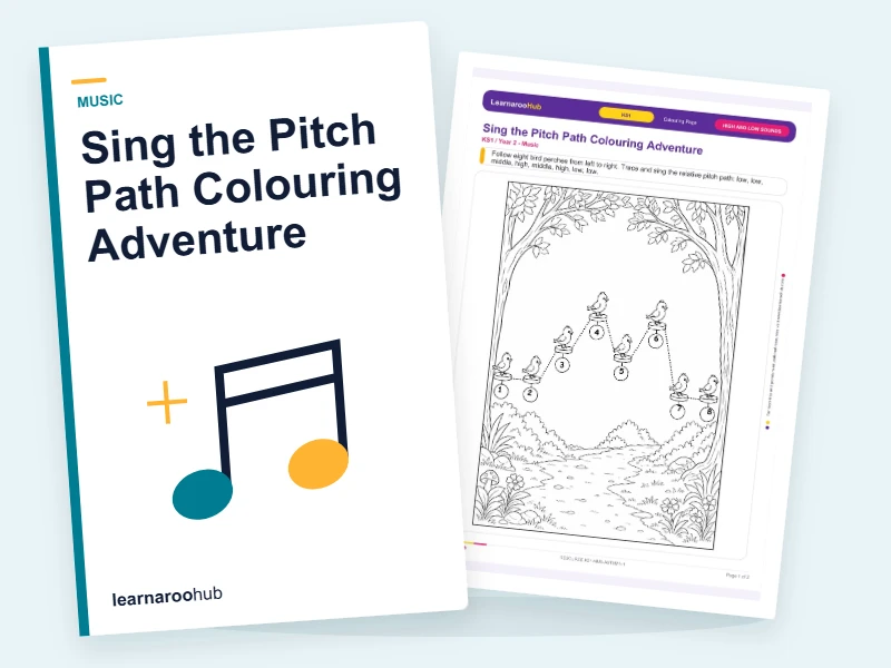 Sing the Pitch Path Colouring Adventure — colouring sheets cover