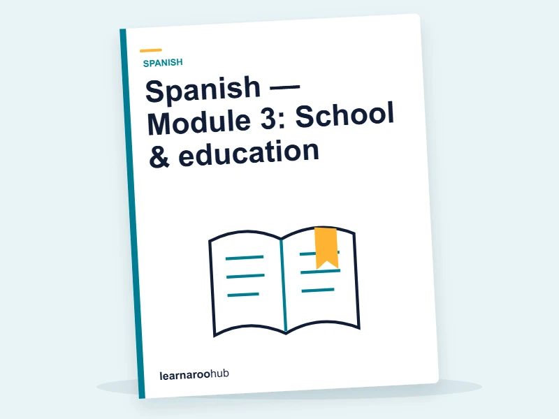 Spanish — Module 3: School & education — e-learning module cover