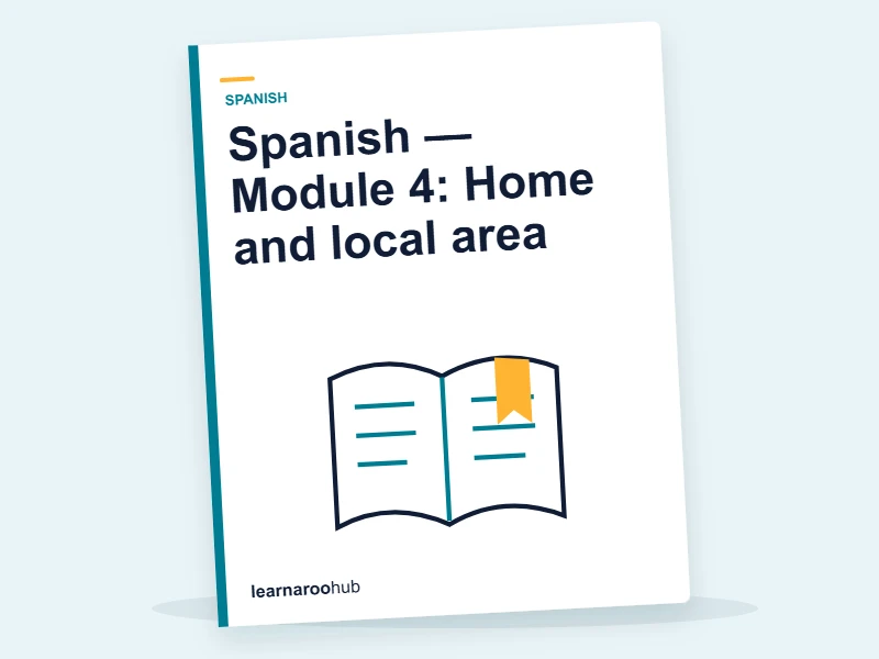 Spanish — Module 4: Home and local area — e-learning module cover