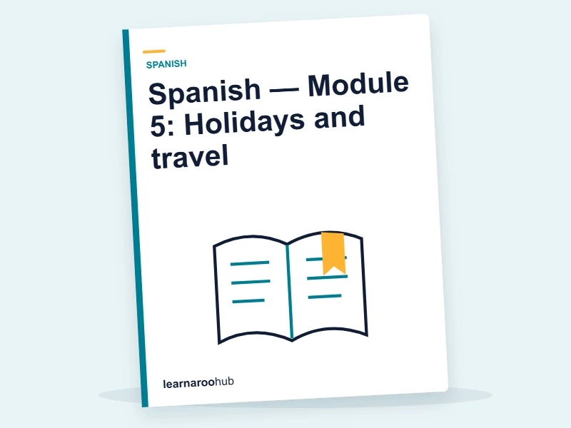 Spanish — Module 5: Holidays and travel — e-learning module cover