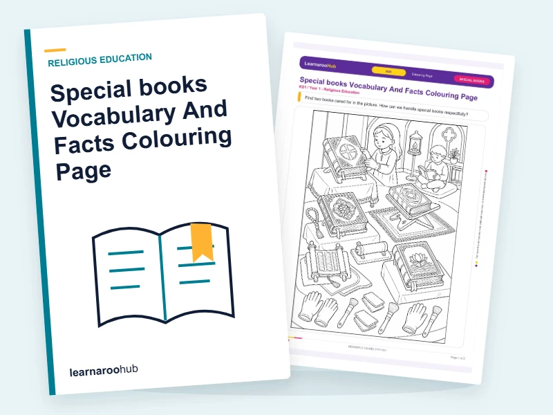 Special books Vocabulary And Facts Colouring Page — colouring sheets cover