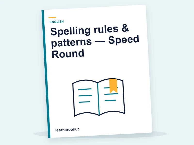 Spelling rules & patterns — Speed Round — quiz cover