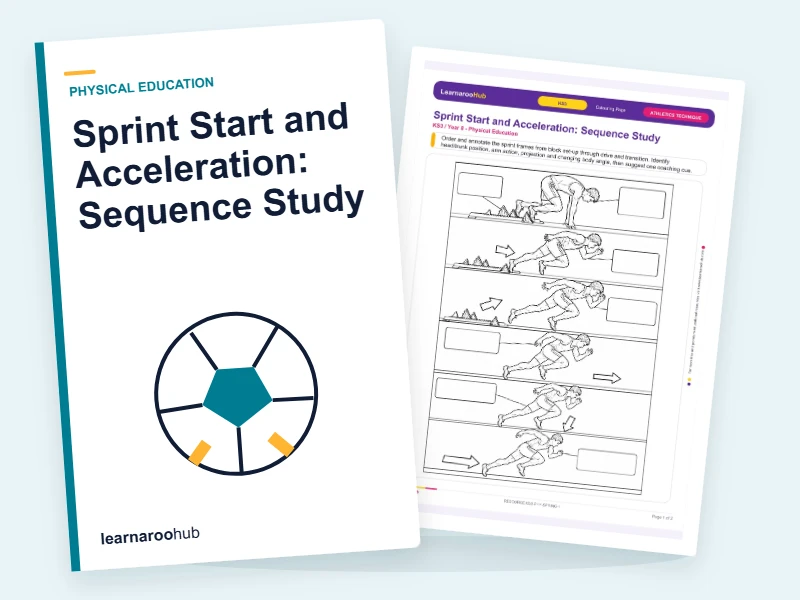 Sprint Start and Acceleration: Sequence Study — colouring sheets cover