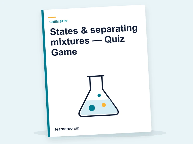 States & separating mixtures — Quiz Game — quiz cover