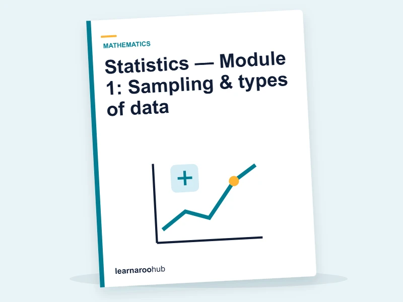 Statistics — Module 1: Sampling & types of data — e-learning module cover