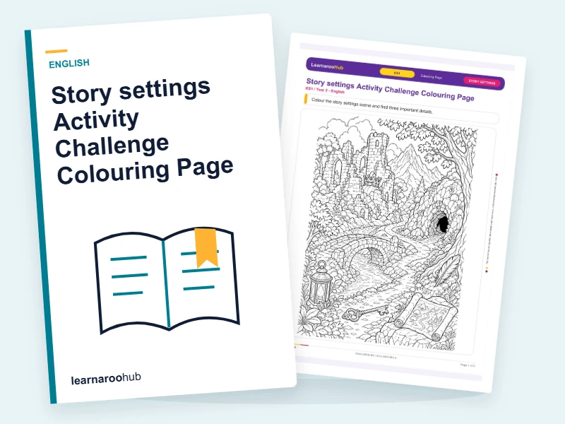 Story settings Activity Challenge Colouring Page — colouring sheets cover