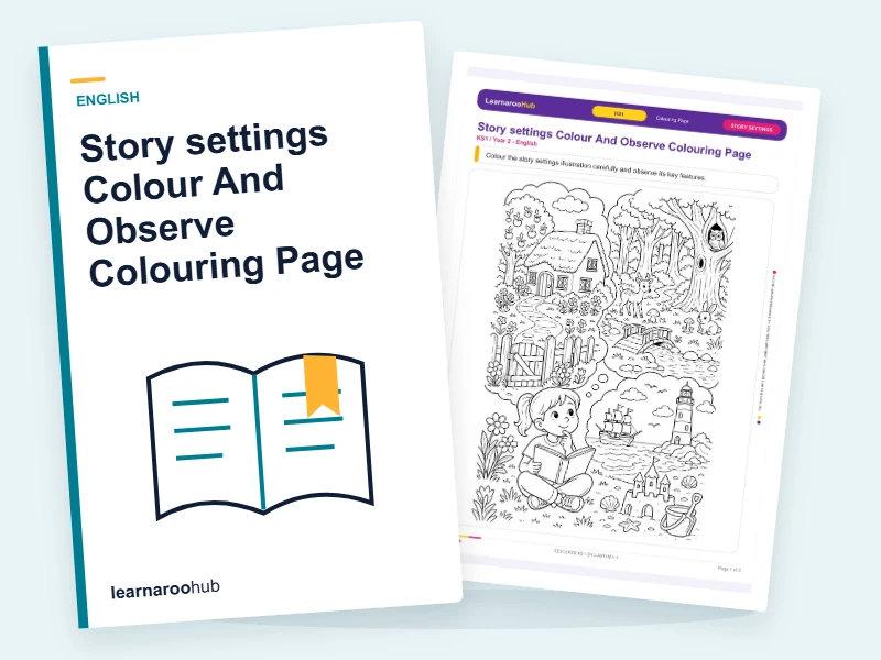 Story settings Colour And Observe Colouring Page — colouring sheets cover