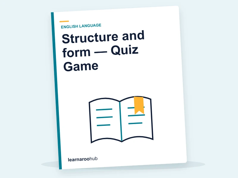 Structure and form — Quiz Game — quiz cover