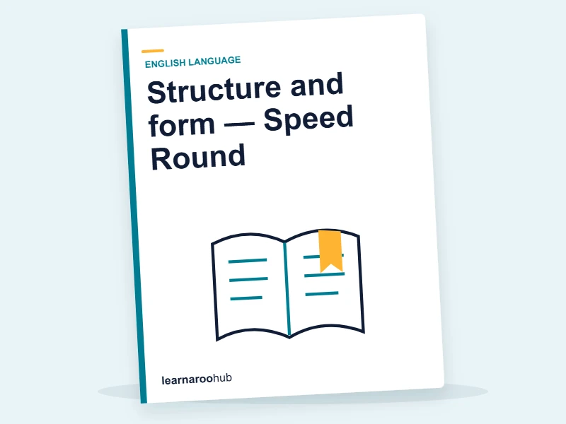 Structure and form — Speed Round — quiz cover
