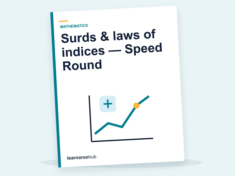 Surds & laws of indices — Speed Round — quiz cover