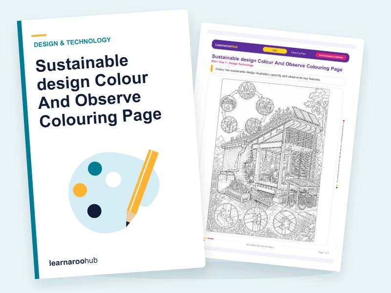 Sustainable design Colour And Observe Colouring Page — colouring sheets cover