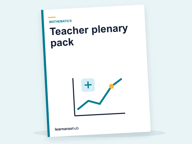 Teacher plenary pack — printable / pdf cover