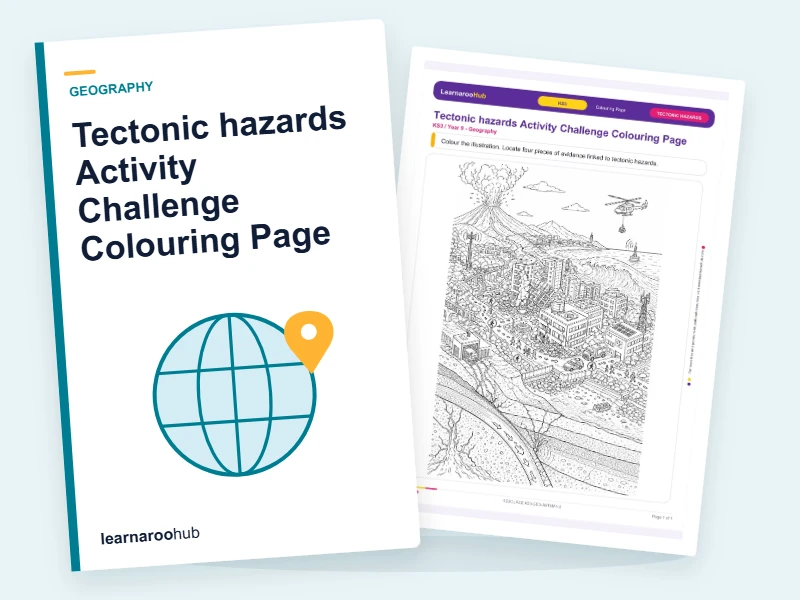 Tectonic hazards Activity Challenge Colouring Page — colouring sheets cover