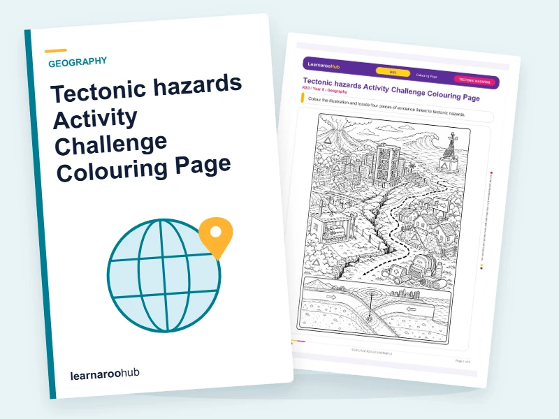 Tectonic hazards Activity Challenge Colouring Page — colouring sheets cover