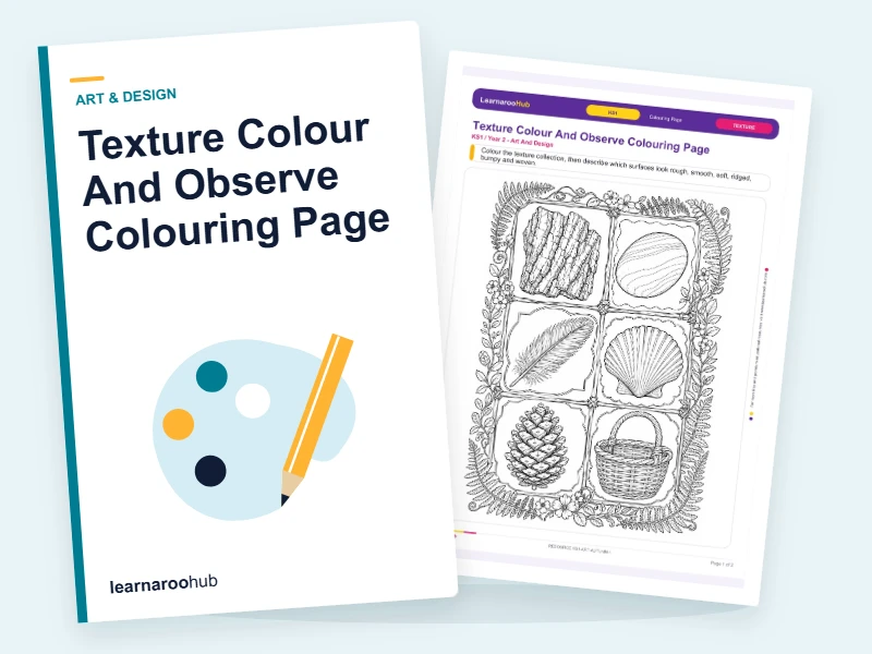 Texture Colour And Observe Colouring Page — colouring sheets cover
