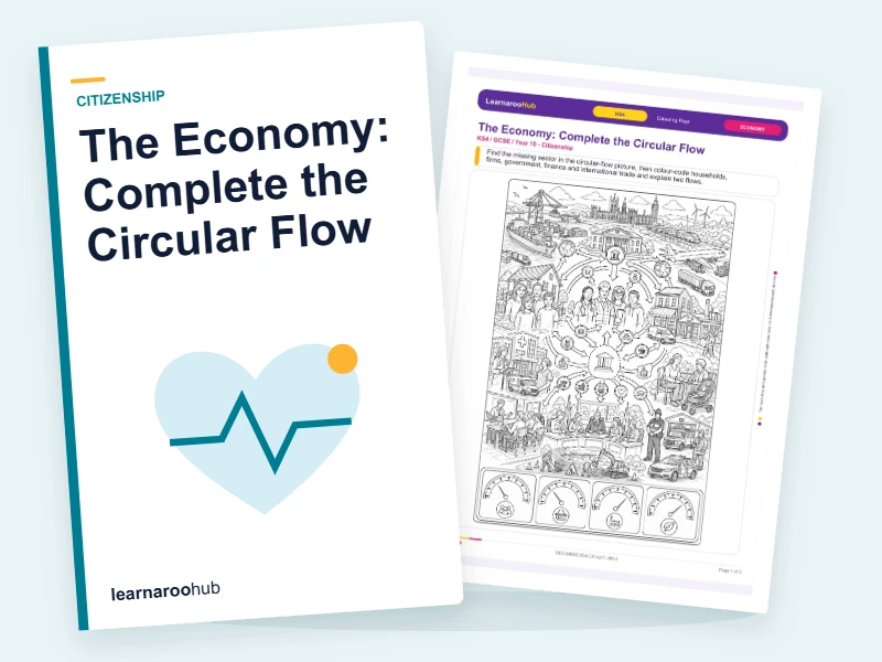 The Economy: Complete the Circular Flow — colouring sheets cover
