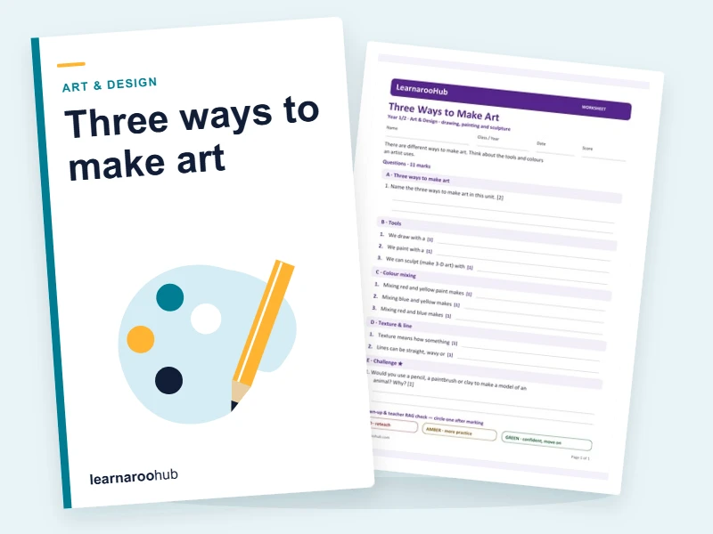 Three Ways to Make Art: Drawing, Painting & Sculpture — printable / pdf cover