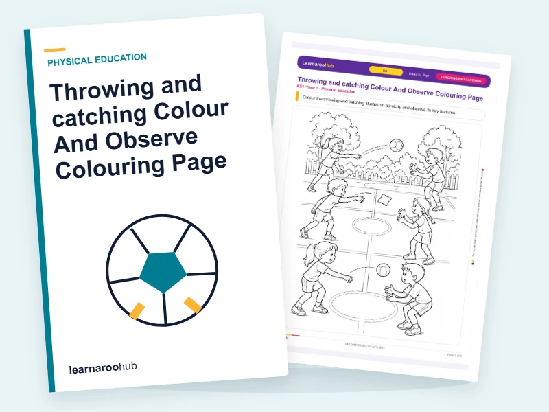 Throwing and catching Colour And Observe Colouring Page — colouring sheets cover