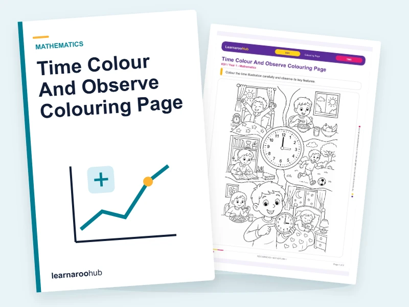 Time Colour And Observe Colouring Page — colouring sheets cover