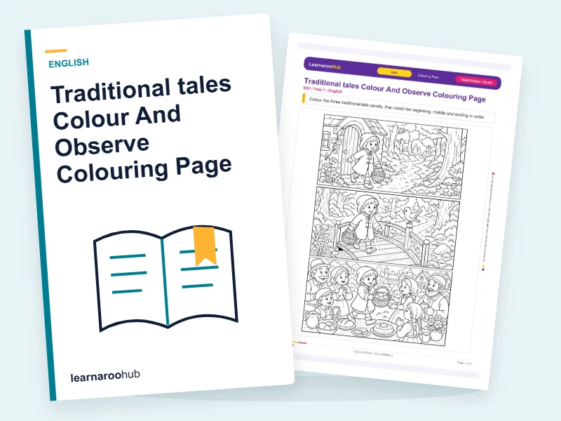 Traditional tales Colour And Observe Colouring Page — colouring sheets cover