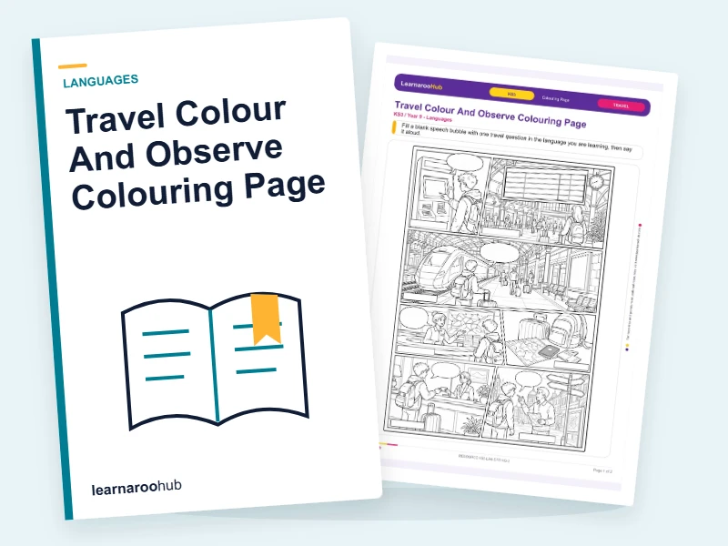 Travel Colour And Observe Colouring Page — colouring sheets cover