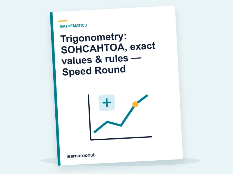 Trigonometry: SOHCAHTOA, exact values & rules — Speed Round — quiz cover